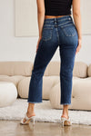 RFM Crop Dylan Full Size Tummy Control Distressed High Waist Raw Hem Jeans