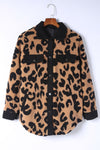 Leopard Button Up Long Sleeve Jacket