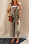 Drawstring Wide Strap Overalls with Pockets