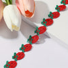 Cute Embroidery Strawberry Design Choker Elegant Simple Style Adorable Female Gift Daily Casual