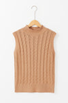 Cable-Knit Mock Neck Sweater Vest