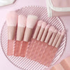 7pcs/10pcs Pink Handle Travel Makeup Brushes Synthetic Foundation Powder Eye Shadows Mini Makeup Brush Set with Brush Bag - Everydayswear - 