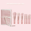 7pcs/10pcs Pink Handle Travel Makeup Brushes Synthetic Foundation Powder Eye Shadows Mini Makeup Brush Set with Brush Bag - Everydayswear - 