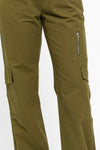 Le Lis High Waisted Wide Leg Cargo Pants with Pockets