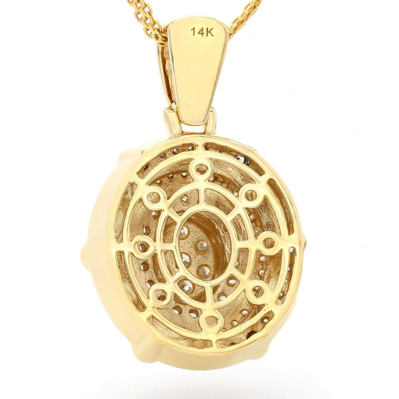 14K Yellow Gold Diamond Coliseum Pendant - Everydayswear - 