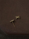 14k gold plated earrings, four diamond bows, sweet design mini earrings - Everydayswear - 