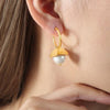 18K Gold-Plated Bead Dangle Earrings - Everydayswear - 