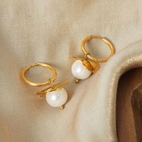 18K Gold-Plated Bead Dangle Earrings - Everydayswear - 