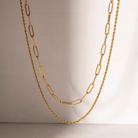 18K Gold-Plated Double Layered Necklace - Everydayswear - 