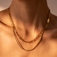 18K Gold-Plated Double Layered Necklace - Everydayswear - 