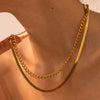 18K Gold-Plated Double Layered Necklace - Everydayswear - 