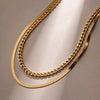 18K Gold-Plated Double Layered Necklace - Everydayswear - 