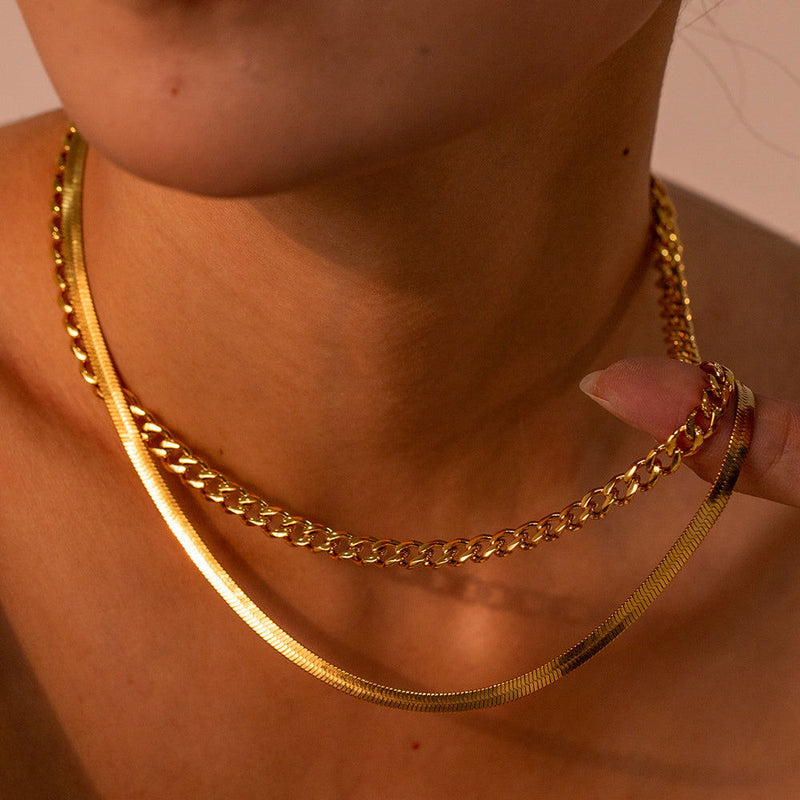 18K Gold-Plated Double Layered Necklace - Everydayswear - 