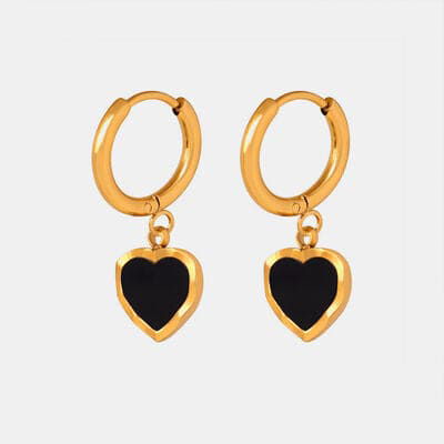 18K Gold-Plated Heart Drop Earrings - Everydayswear - 