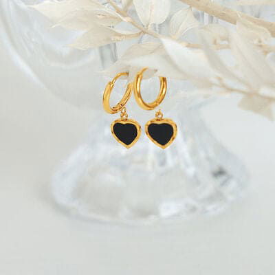 18K Gold-Plated Heart Drop Earrings - Everydayswear - 