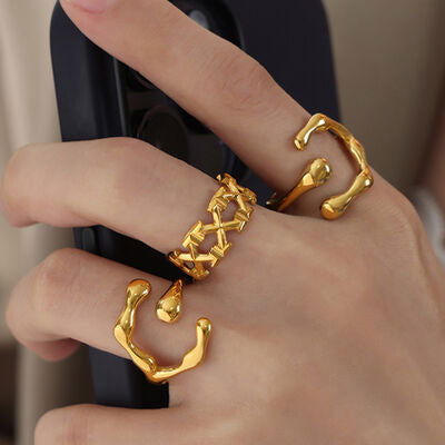 18K Gold-Plated Irregular Open Ring - Everydayswear - 