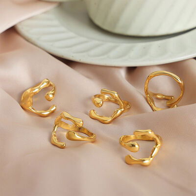 18K Gold-Plated Irregular Open Ring - Everydayswear - 