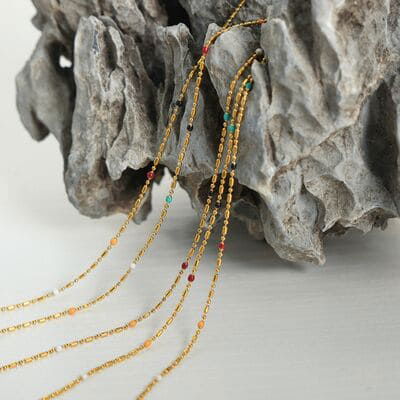 18K Gold-Plated Oil Drip Bead Necklace - Everydayswear - 