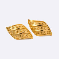 18K Gold-Plated Stainless Steel Stud Earrings - Everydayswear - 