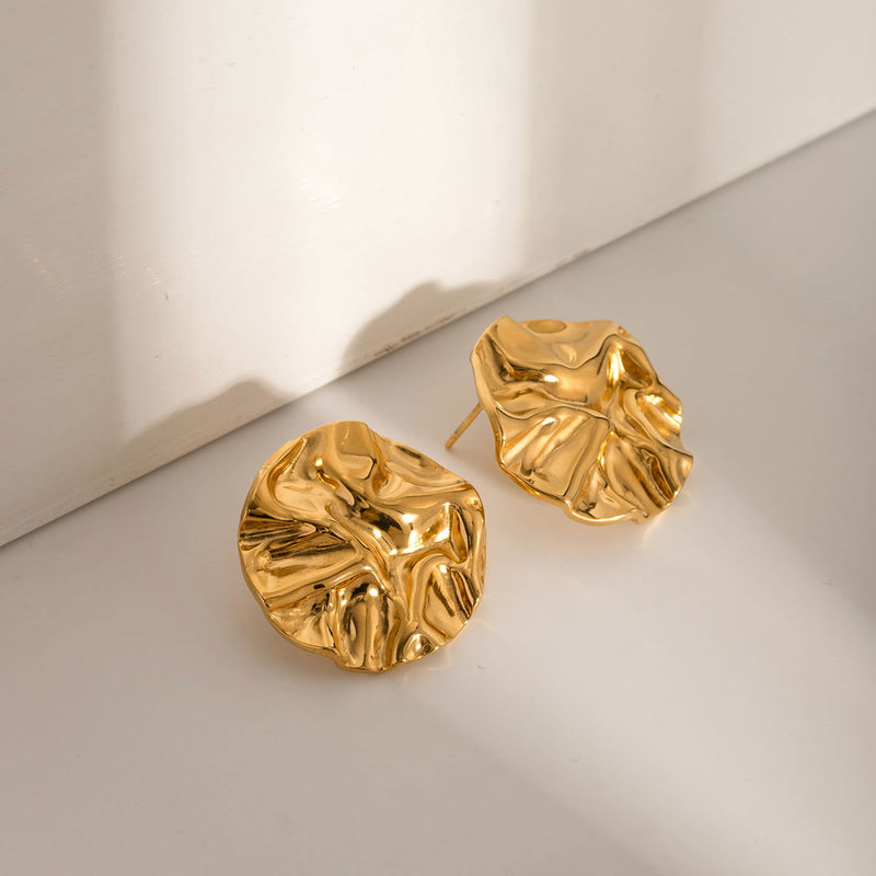 18K Gold-Plated Stud Earrings - Everydayswear - 