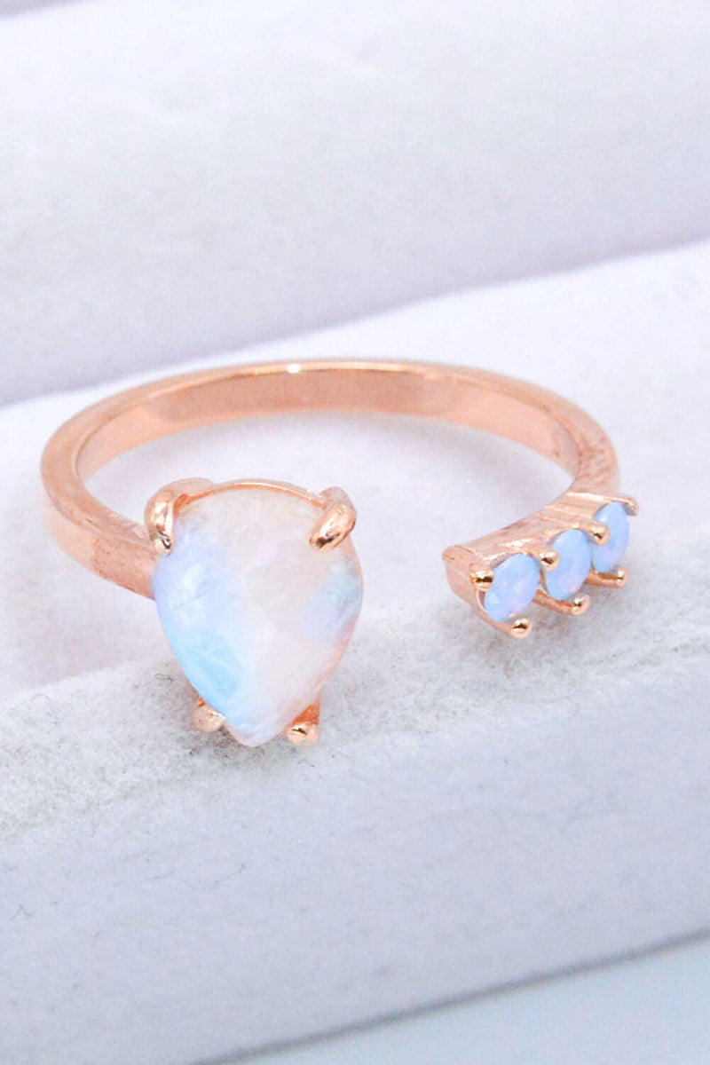 18K Rose Gold-Plated Moonstone Open Ring - Everydayswear - 