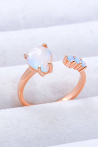 18K Rose Gold-Plated Moonstone Open Ring - Everydayswear - 