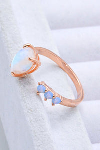 18K Rose Gold-Plated Moonstone Open Ring - Everydayswear - 