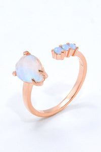 18K Rose Gold-Plated Moonstone Open Ring - Everydayswear - 