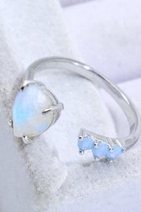 18K Rose Gold-Plated Moonstone Open Ring - Everydayswear - 