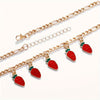 1PC Women's Cute Fruit Strawberry Pendant Hairpin Chain Hair Ornament Can Be Detached Into Bracelet Ornaments, Can Be Used As Hair Ornaments Or Bracelet Jewelry Ornaments - Everydayswear - 