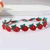 Cute Embroidery Strawberry Design Choker Elegant Simple Style Adorable Female Gift Daily Casual