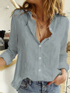 Elegant Spring/Fall Linen Shirt for Women: Versatile, Durable & Easy-Care; Perfect Blend of Style & Comfort