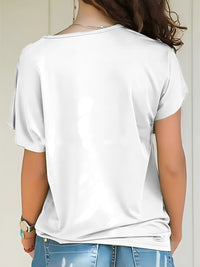 Asymmetrical Neck Short Sleeve T-Shirt