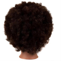 Afro Curly  Mannequin Head With Human Hair Manikin Curly Hair Head Training Head Kinky Curly Hair Hairdresser Manikin Head Cosmetology Doll Head