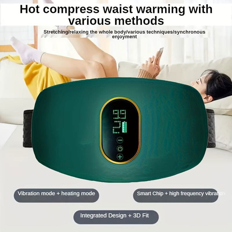 1pc Heating Massage Belt, Keep Fit Massage Belt For Men Women, Adjustable Vibration Massage, Belly Fat Burner, Promote Digestion, Portable Abdominal Massager - Everydayswear - 