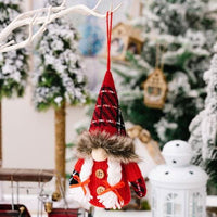 2-Piece Christmas Plaid Faceless Doll Hanging Widgets - Everydayswear - 