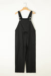 Drawstring Wide Strap Overalls with Pockets