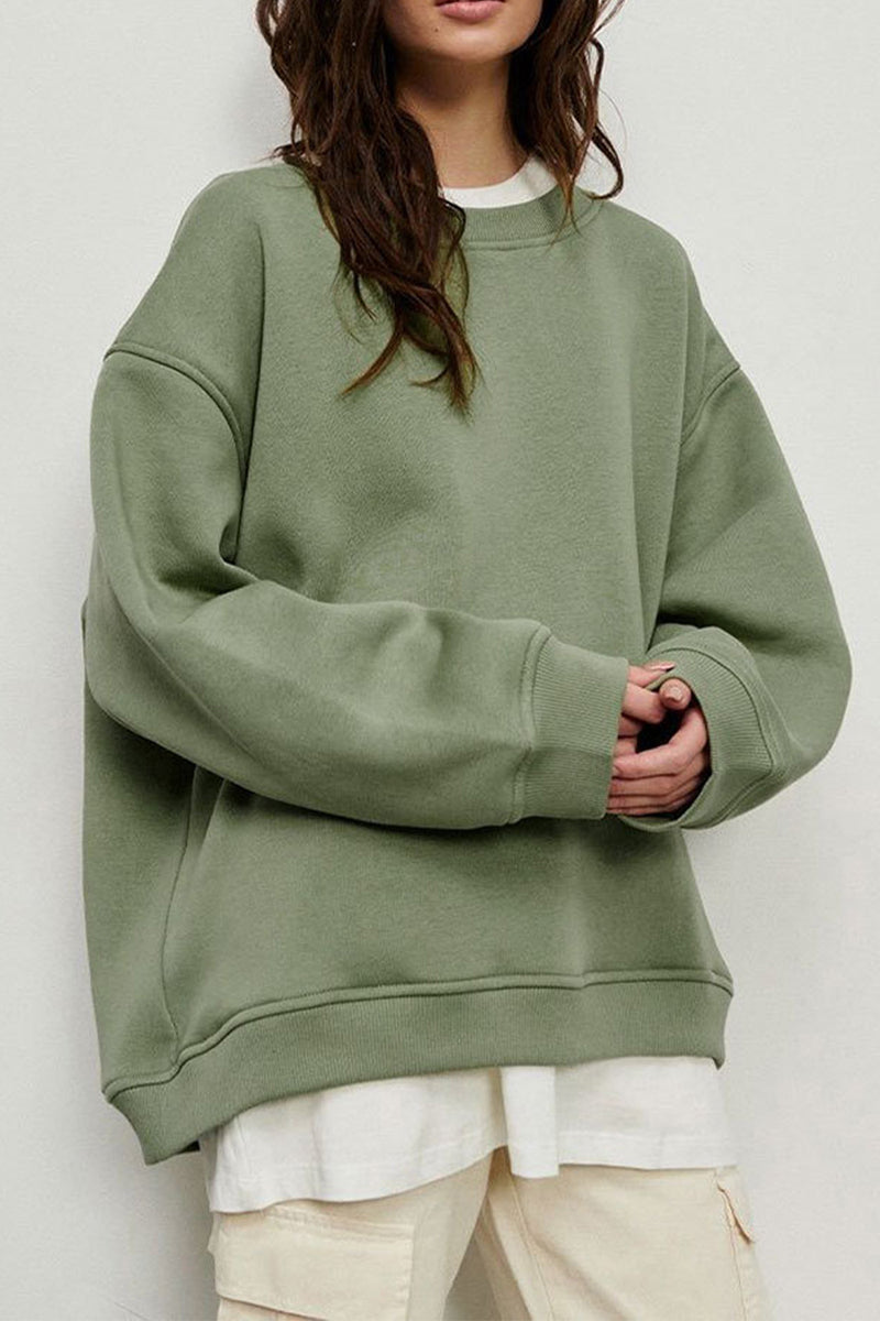 Oversize Round Neck Dropped Shoulder Sweatshirt