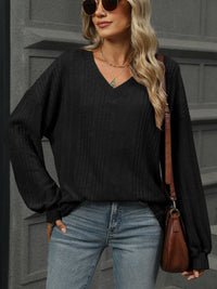 V-Neck Long Sleeve T-Shirt