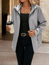 Pocketed Zip Up Hooded Jacket