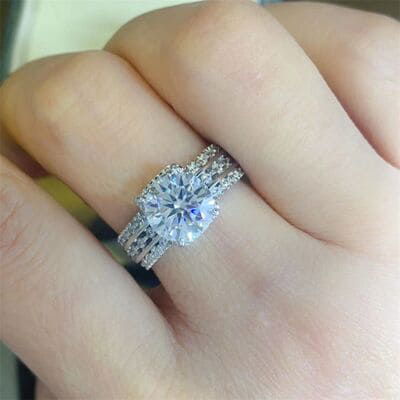 2 Carat Moissanite 925 Sterling Silver Ring - Everydayswear - 