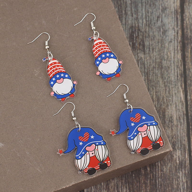 2 Pair Acrylic Gnome Earrings - Everydayswear - 