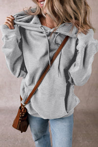 Drawstring Pocketed Long Sleeve Hoodie