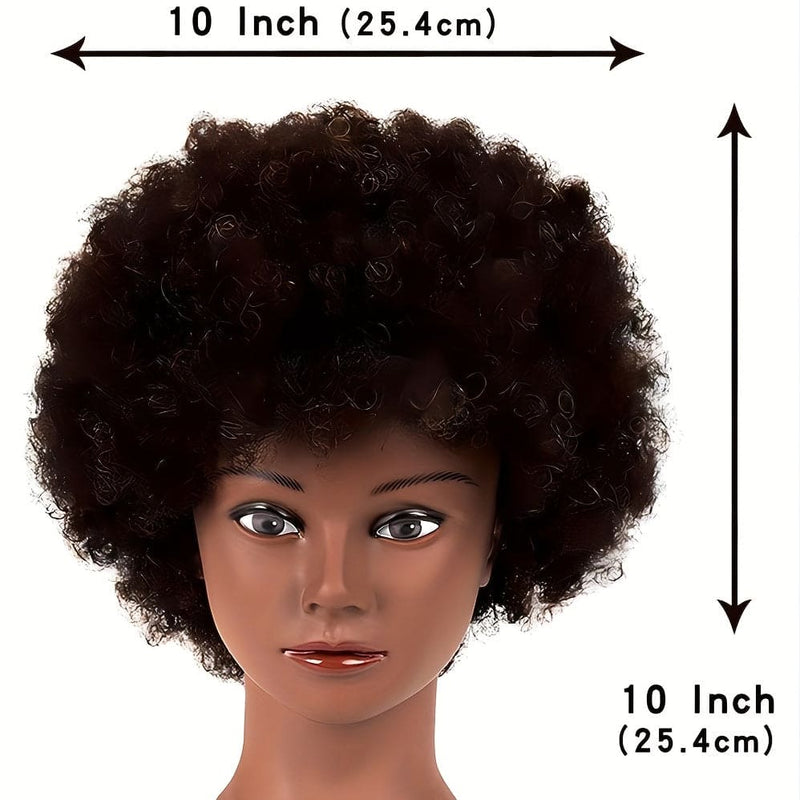 Afro Curly  Mannequin Head With Human Hair Manikin Curly Hair Head Training Head Kinky Curly Hair Hairdresser Manikin Head Cosmetology Doll Head