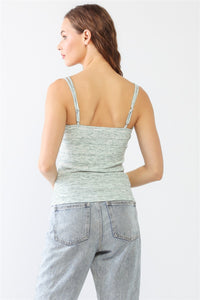 Le Lis Heathered Ribbed Adjustable Strap Cami