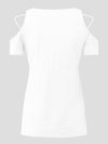 Full Size Crisscross Cold Shoulder Short Sleeve T-Shirt