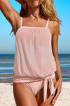 Square Neck Spaghetti Strap Tankini Set