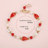 Cute Strawberry Charm Bracelet Elegant Fruit Design Hand Jewelry For Women Girls Gift