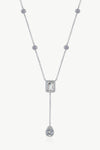 3 Carat 925 Sterling Silver Double Drop Pendant Necklace - Everydayswear - 