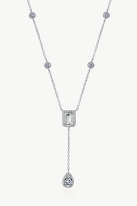 3 Carat 925 Sterling Silver Double Drop Pendant Necklace - Everydayswear - 